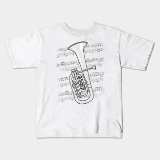 Tenor Horn Player Hornist Brass Musician Kids T-Shirt